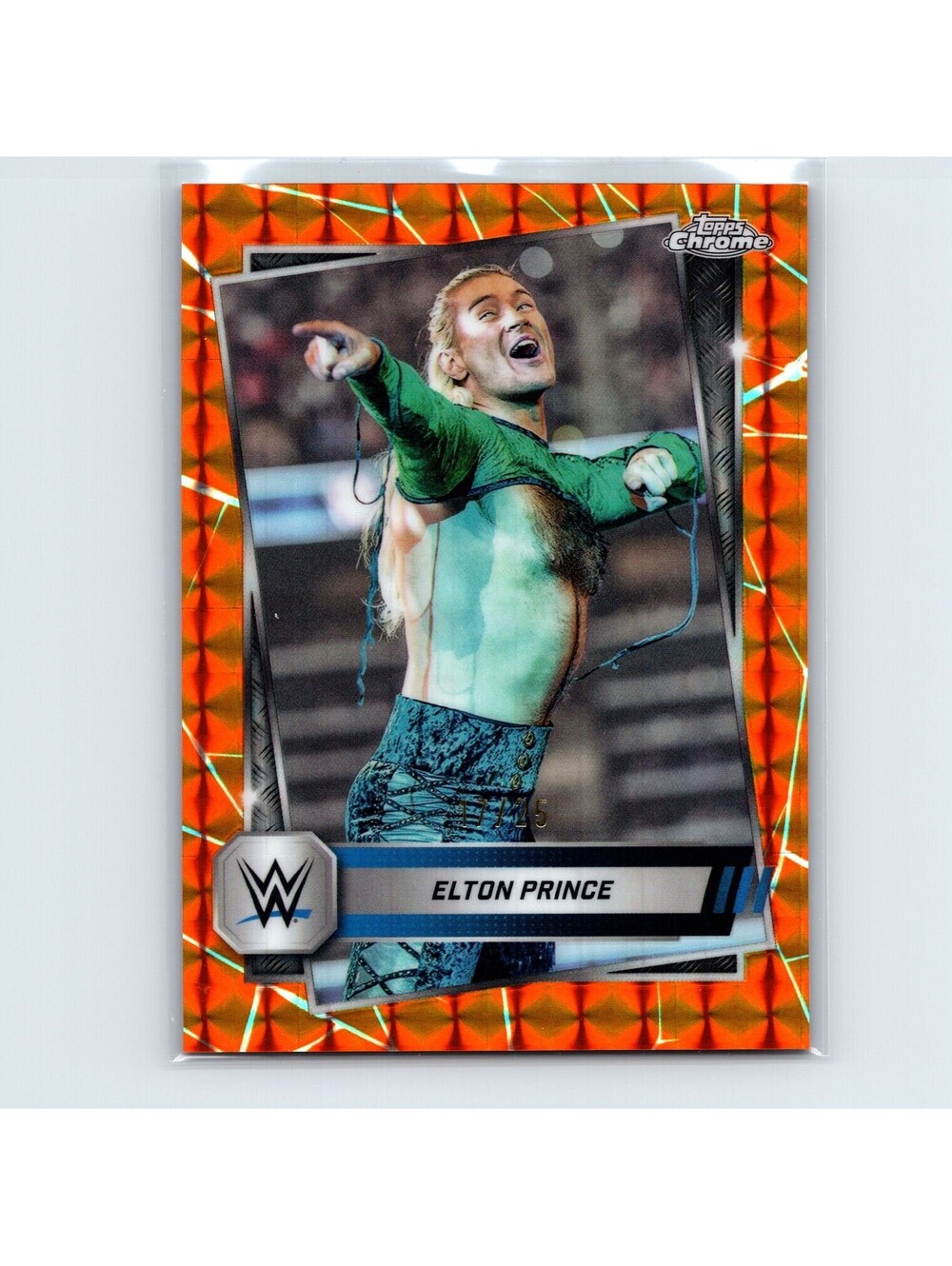 2025 Topps Chrome WWE Elton Prince #74 Orange Refractor #/25